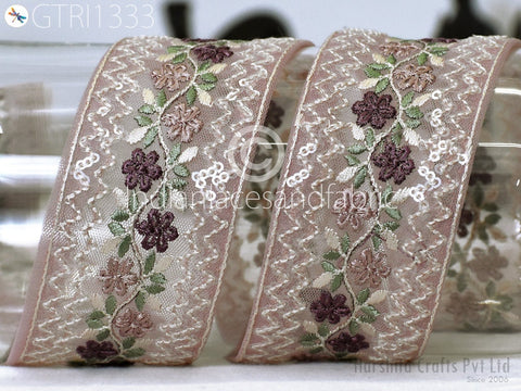 9 Yard Embroidered 5cm Fabric Trim Saree Ribbon Embroidery Cushions Sewing DIY Crafting Sari Border Indian Wedding Dress Embellishment Tapes