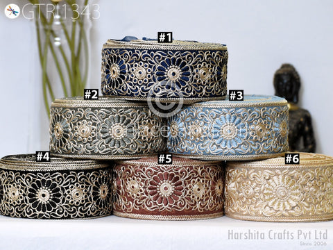 9 Yard Indian Embroidered Trim Embellishment Sari Border Embroidery Saree Ribbon Cushions Home Décor Sewing Clothing Costumes Trimmings