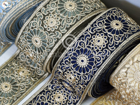 9 Yard Indian Embroidered Trim Embellishment Sari Border Embroidery Saree Ribbon Cushions Home Décor Sewing Clothing Costumes Trimmings