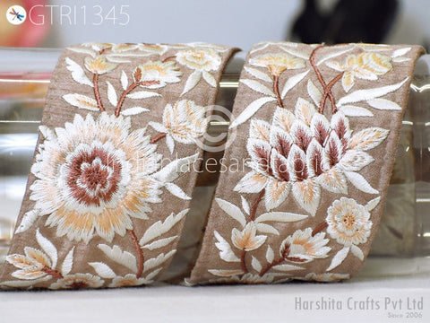 9 Yard Indian 6CM Embroidered Trim Embellishment Sari Border Embroidery Saree Ribbon Cushions Home Décor Sewing Clothing Costumes Trimmings