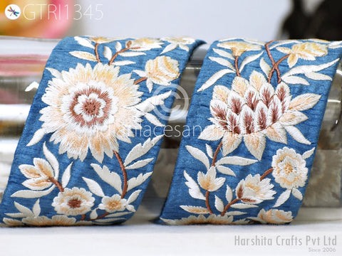 9 Yard Indian 6CM Embroidered Trim Embellishment Sari Border Embroidery Saree Ribbon Cushions Home Décor Sewing Clothing Costumes Trimmings