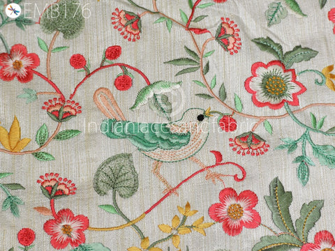 Indian Embroidery Fabric by the yard Sewing DIY Crafting Embroidered Wedding Dresses Fabric