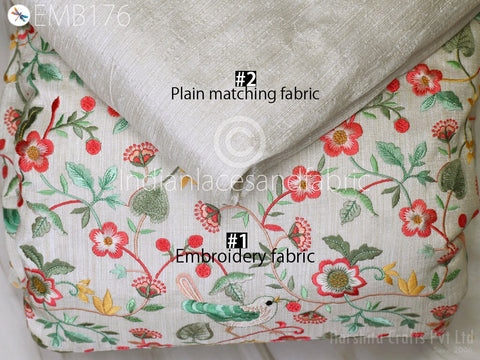 Floral Embroidered Fabric,Cotton Fabric,Tablecloth Fabric,Dress Fabric,Upholstery Fabric,Fabric by the Yard,White Fabric,Soft Fabric