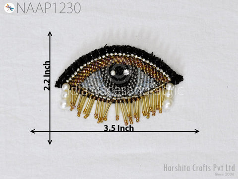 Wholesale Applique And Patches Appliques For Clutches Decorative Beaded Patch 2.2 Inch x  3.5 inch Patches