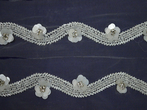 Dresses beaded ribbon, exclusive trimming, beaded exclusive trim, decorative sari ribbon