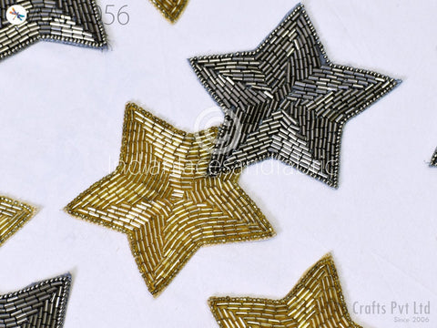 Stars Sewing Beaded Patches Handcrafted Embellishments Sewing Crafting Golden Wedding Dresses Scrapbooking Appliques