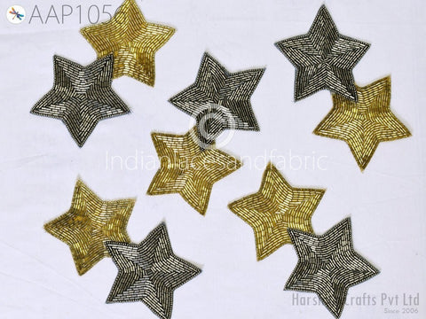 Stars Sewing Beaded Patches Embroidered patches, Beaded Patch, Sew on patches, Handcrafted Applique