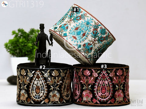 8 Yard Indian 8cm Trim Dress Embroidered Embellishment Sari Border Embroidery Saree Ribbon Cushion Home Décor Sewing Clothing Costumes Trim