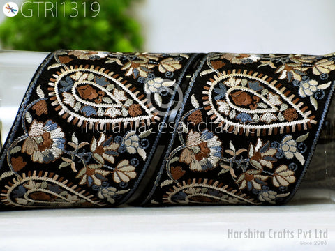 8 Yard Indian 8cm Trim Dress Embroidered Embellishment Sari Border Embroidery Saree Ribbon Cushion Home Décor Sewing Clothing Costumes Trim