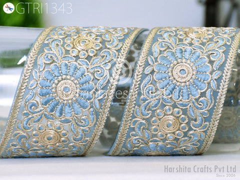9 Yard Indian Embroidered Trim Embellishment Sari Border Embroidery Saree Ribbon Cushions Home Décor Sewing Clothing Costumes Trimmings