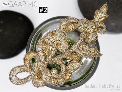 Flower Shaped Appliques in Rhinestone Silver Color are extremely beautiful applique Decorative Zari Patches Gota Pati Applique