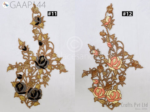 Floral Design Appliques, Embroidery Applique Rhinestone Appliques Wedding Dress Patch Decorative Applique