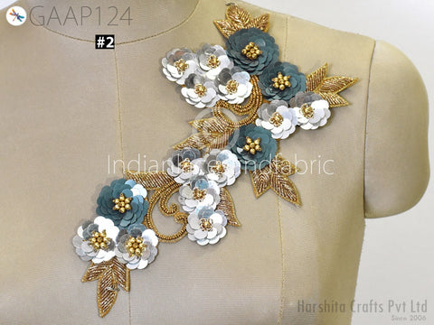 Embroidered Dragon Sew on Denim Jackets Patch, Sequin Zardozi Patches Appliques sequins Work Applique