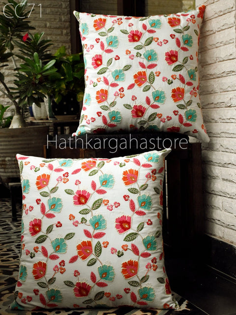 Cotton Embroidery Cushion Cover Throw Lumbar Embroidered Decorative Home Decor Cushion Cover