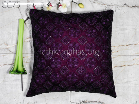 Velvet Cushion Cover Handmade Embroidered Throw Pillow Customize Decorative Home Decor Pillow Cover House Warming Bridal Shower Wedding Gift