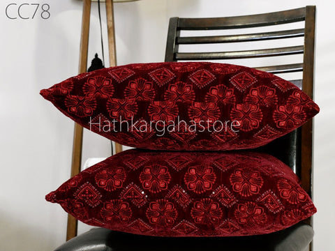 Embroidered Frill Square Pillow Throw Cushion Cover Handmade Embroidery Throw Pillow