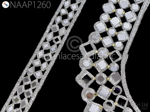 Silver Neckline Neck Patches Applique with Sleeves Decorative Patch Crafting Sequins Decorated Handcrafted Beads Applique for Women Dresses