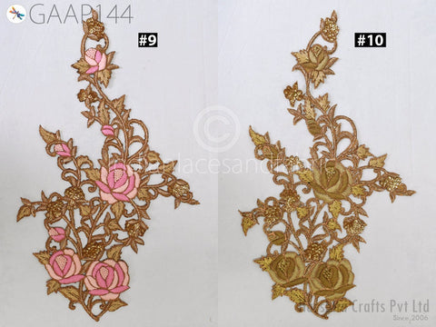 Floral Design Appliques, Beaded Patches Appliques Embroidery Beads work, Handcrafted Appliques, Scrap booking Appliques, Wholesale Appliques