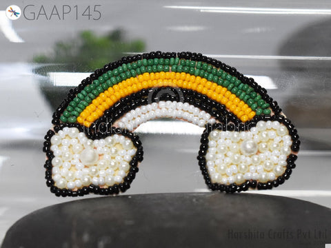 Rainbow Beaded Patches wedding Dress Patch Beaded Designer Applique