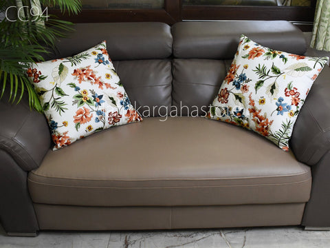 White Embroidered Throw Pillow Square Decorative Home Decor Pillow Cover Handmade Embroidery Cushion Cover