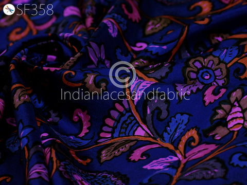 Indian Soft Pure Printed Silk Fabric by the yard,  Pure Silk Fabric, Apparel Fabric, Mulberry Silk Fabric, Batik Fabric