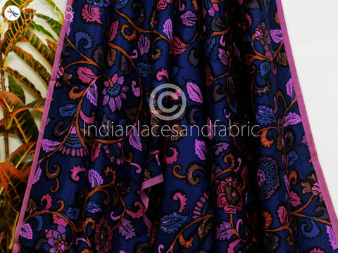 Pure Printed Silk, Pure Silk For Wall Décor, Unstitched Printed Silk Curtains Fabric, Skirts Making Printed Silk