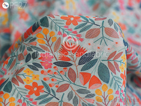 Ethnic Running Loose Craft Sewing Fabric Throw Natural Floral Printed Dressmaking
