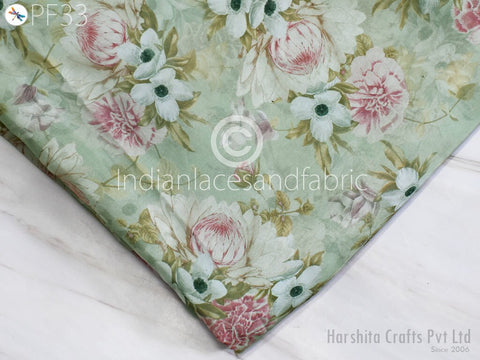 Indian Satin print, floral print, soft cotton fabric, Fabric modern floral fabric Indian print fabric womens dress fabric