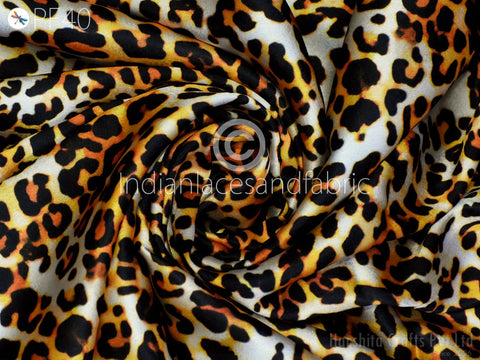 Animal Print Soft Flowy fabric Summer Dresses Fabric, Satin Printed fabric By Yard