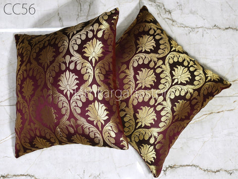 Brocade Silk Cushion Pillowcase Cover Handmade Brocade Silk Throw Pillow Cover Square Decorative Home Decor Pillow Cover