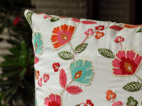 Cotton Embroidery Cushion Cover Throw Lumbar Embroidered Decorative Home Decor Cushion Cover