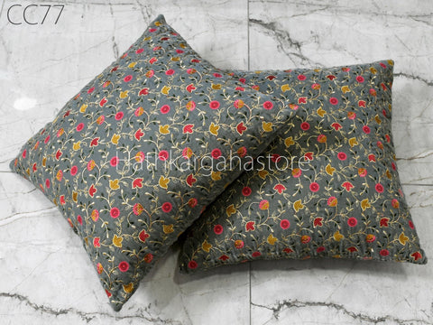 Velvet Cushion Cover Handmade Embroidered Throw Pillow Customize Decorative Home Decor Pillow Cover House Warming Bridal Shower Wedding Gift