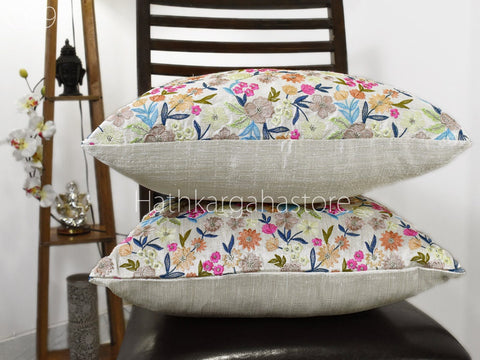 Cotton Embroidery Cushion Cover Throw Lumbar Embroidered Decorative Home Decor Cushion Cover