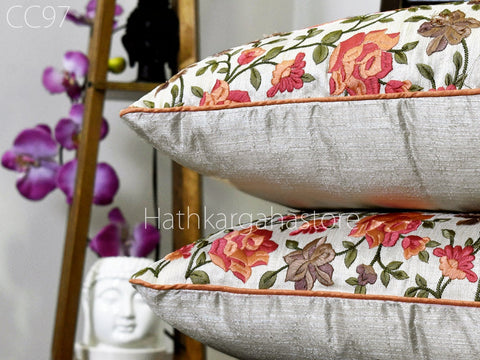 Throw Pillow Dupioni Pure Silk Frill Luxury Home Decor Entryway Pillows Bedroom Decor