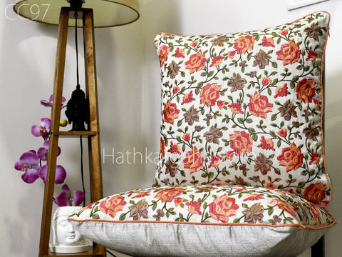 Lumbar Euro Sham 12X26 Handmade Luxury Home Decor Embroidered Square Cushion Cover with Ruffle