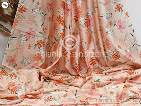 Skirts Making Printed Silk, Sari Making Printed Fabric, Indian Pure Printed Silk, Decorative Fabric, Pure Printed Silk Fabric