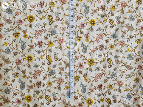 Floral Thread Work Fabric, Costumes Fabric, Unique Dresses Fabric, Sequins Fabric, Chickankari Sequins Fabric, Chickankari Lehnga Fabric