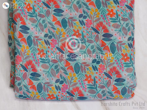 Printed Georgette Fabric By Yard Indian for Soft Flowy Floral Summer Dress Shirt Comfortable Clothing Party Costumes Drapery Sewing Crafting