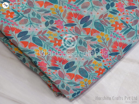 Printed Georgette Fabric By Yard Indian for Soft Flowy Floral Summer Dress Shirt Comfortable Clothing Party Costumes Drapery Sewing Crafting