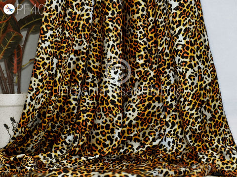 Beautiful Satin Georgette Printed Fabric, Cotton Fabric, Indian Fabric, fabric by yard, Satin Georgette Printed Cotton womens clothing