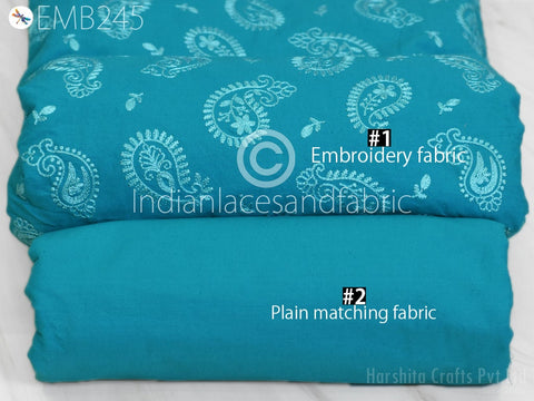 Top Making Fabric, Floral Frock Embroidery Fabric, Chikankari Fabric, Embroidery Fabric, Lehenga Embroidery Fabric