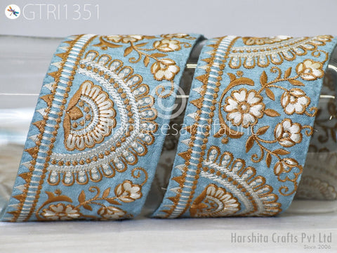 9 Yard Indian 65mm Embroidered Ribbon Bird Fabric Trim Sari Border Saree Trimming Sewing Dress Cushions Embroidery Crafting Laces Home Decor