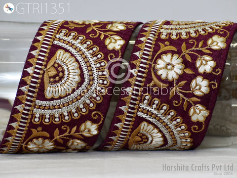 9 Yard Indian 65mm Embroidered Ribbon Bird Fabric Trim Sari Border Saree Trimming Sewing Dress Cushions Embroidery Crafting Laces Home Decor