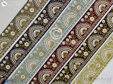 9 Yard Indian 65mm Embroidered Ribbon Bird Fabric Trim Sari Border Saree Trimming Sewing Dress Cushions Embroidery Crafting Laces Home Decor