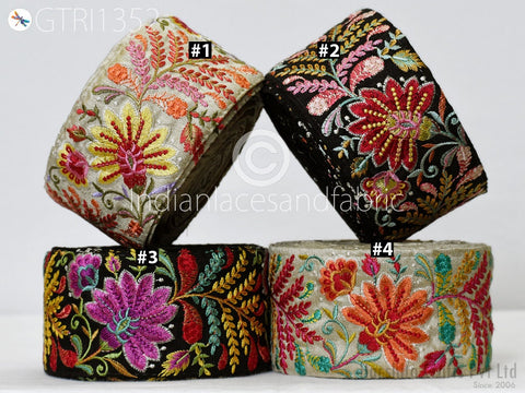 9 Yard Embroidered 7cm Trim Indian Embellishment Embroidery Saree Ribbon Sewing DIY Crafting Cushion Covers Border Wedding Trimmings Curtain