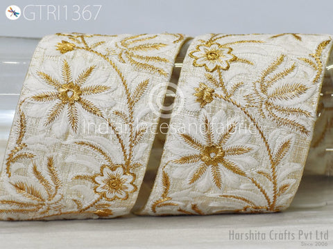 9 Yard Indian Embroidered 65mm Trim Drapery Embellishments Hats Bag Saree Trimming Decorative Ribbon Crafting Sewing Sari Borders Home Decor