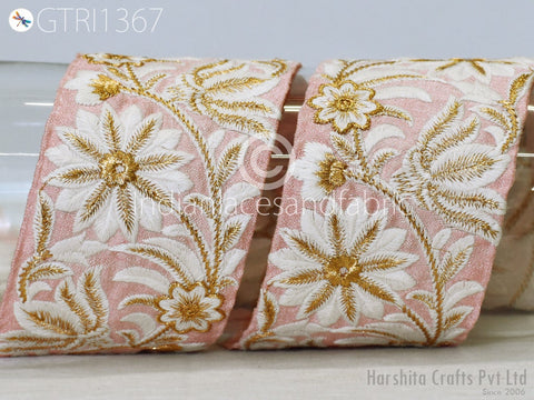 9 Yard Indian Embroidered 65mm Trim Drapery Embellishments Hats Bag Saree Trimming Decorative Ribbon Crafting Sewing Sari Borders Home Decor