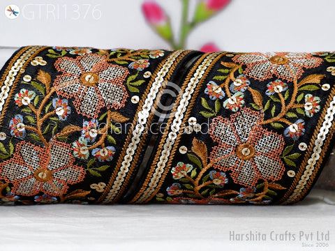 9 Yard Embroidery 9cm Fabric Trims Decor Indian Laces Sari Border Embroidered Ribbon Decorative Sewing Craft Saree Dresses Trim Home Decor