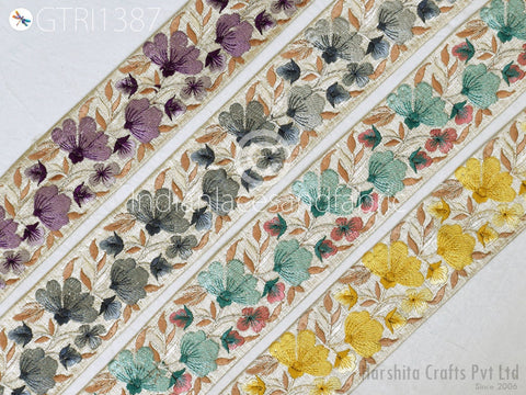 9 Yard Indian 5cm Trim Decor Sari Border Crafting Ribbon Sewing Embroidered Decorative Costumes Cushion Curtain Home Decor Trimming Headband