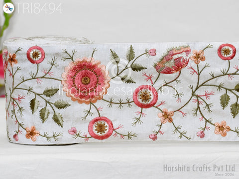 9 Yard Embroidered Ribbon 13 CM Trims Dresses Indian Embroidery Laces Sari Border Decorative Sewing Fabric Craft Saree Dresses Home Decor